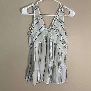 Madewell cream and silver sheer tank shirt